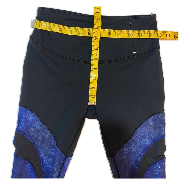 Calia Black Blue Floral Mesh Leggings Size Small - Picture 6 of 9